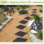 Pangda 8 Pcs 12 x 12 Inch Rubber Stepping Stone Outdoor for Garden Pathway Paver Outside Stepping Tile Heavy Duty Retro Decorative Pavers for Walkway Path Landscaping Yard Lawn(Black,Cross Square) - Image 4