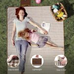 Picnic Blanket Outdoor Extra Large Picnic Mat 80"X60" Camping Blanket Beach Blanket Foldable Waterproof Sand Mat Hiking Travel Family Concerts(Brown) - Image 2