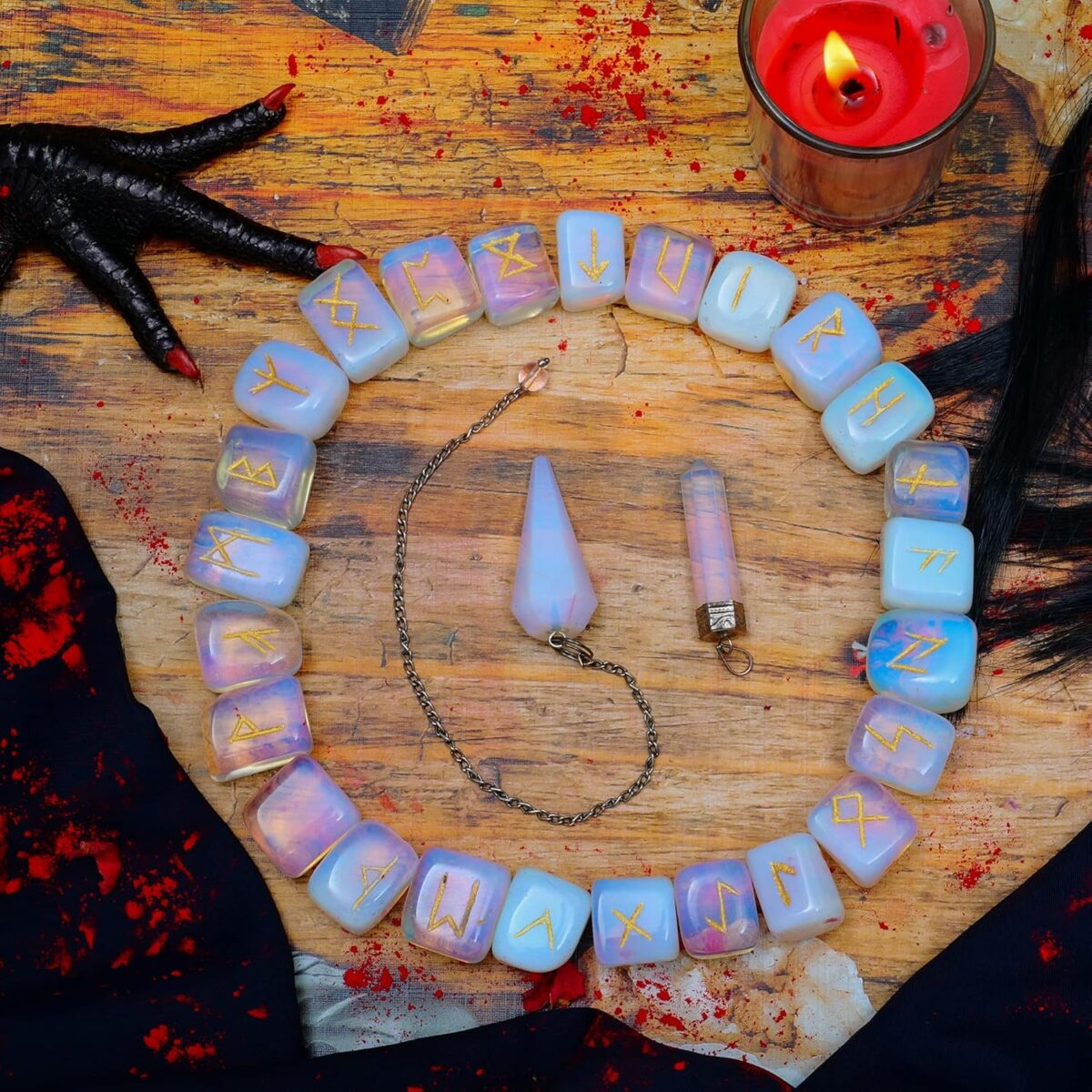 Runes, 25pcs Rune Stone With Engraved Elder Futhark, Wiccan Supplies and Tools, Pendulum Crystal, Indian Natural Stone Runes, Rune Stones, Witch Kit, Spiritual Gifts - Image 2