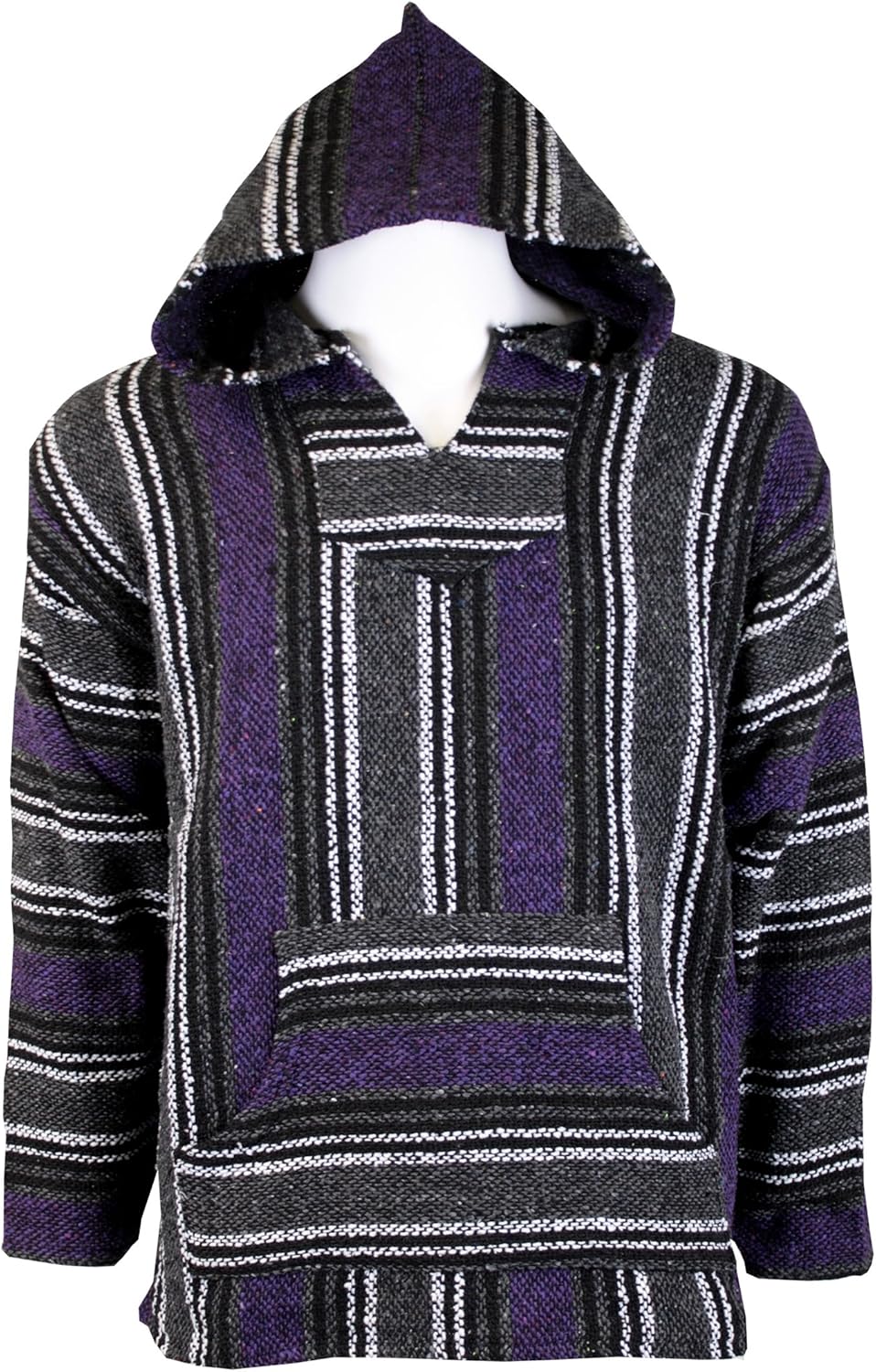 91W8RrLVLzL._AC_SL1500_.jpg Canyon Creek Striped Woven Baja Jacket Coat Hoodie - Image 1