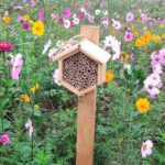Mason Bee House Native Bee Hive Hexagon Bee House Natural Handmade Wooden Mason Bee Box Habitat Home Hotel with Bamboo Tubes -Attracts Peaceful Bee Pollinators to Enhance Your Garden's Productivity - Image 4