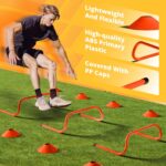 Yes4All Agility Ladder Speed Training Equipment Set - 1 Adjustable Agility Ladder, 12 Soccer Cones, 5 Hurdles, Jump Rope, Running Parachute - Speed & Agility Training Equipment for All Ages - Image 4