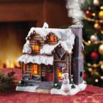 Collections Etc Smoking Country Christmas Cabin Incense Burner - Image 2