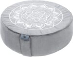 Florensi Meditation Cushion - Comfortable Floor Pillow - Traditional Tibetan Meditation Pillow with Beautiful Velvet Cover - Large Floor Cushion Seating for Adults - Premium Yoga Buckwheat Bolster