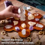 Curawood Crystal Grid Board for Stones - 10" Diameter Metatron's Cube Sacred Geometry Board - Amplify the Power of Your Crystals - Chakra Grid Plate, Altar Decor - Cubo de Metatron - Image 3