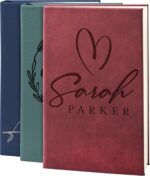 GIFTBYGIFTY Personalized Leather Journal Notebooks for Women | 12 Design, 9 Color - Burgundy | Custom Notebook for Women - Diary for Girls