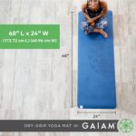 Gaiam Dry-Grip Yoga Mat - 5mm Thick Non-Slip Exercise & Fitness Mat for Standard or Hot Yoga, Pilates and Floor Workouts - Cushioned Support, Non-Slip Coat - 68 x 24 Inches - Image 6