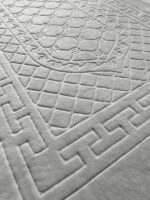 Prayer Rug Muslim Mat Islamic - Thick Prayer Rug Sajadah for Kids Men Women with Islam Prayer Beads for Eid Travel Ramadan, Soft and Luxury (Gray) - Image 2