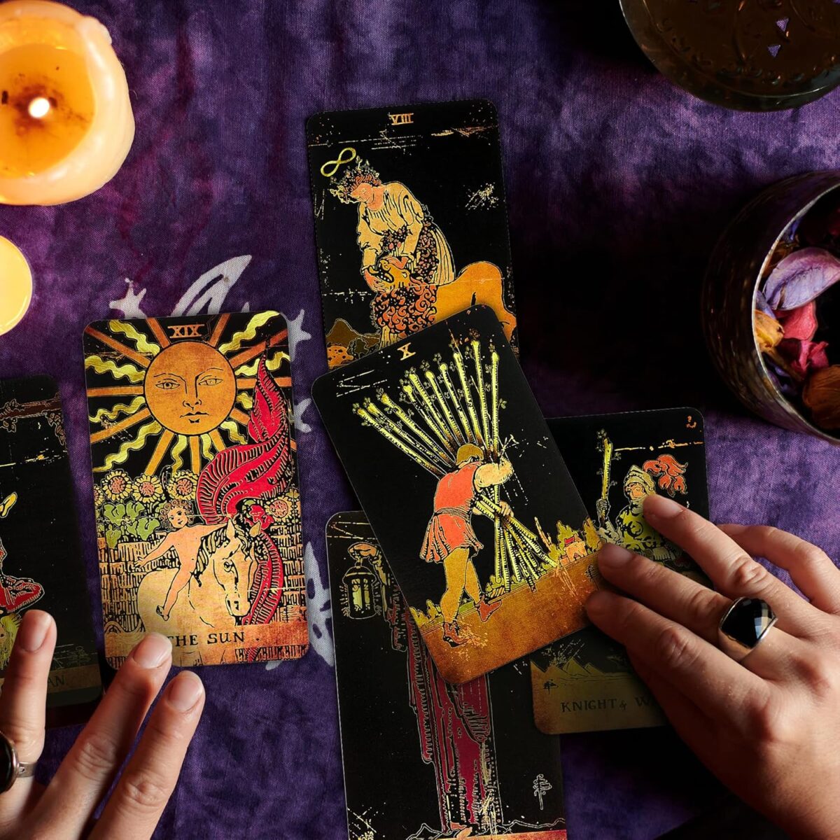 Tarot Cards, 78 Tarot Deck, Original Tarot Cards for Beginners and Experts with Guide Book and Gift Bag, Fortune Telling Game, Divination Tools for All Skill Levels, Black. - Image 6