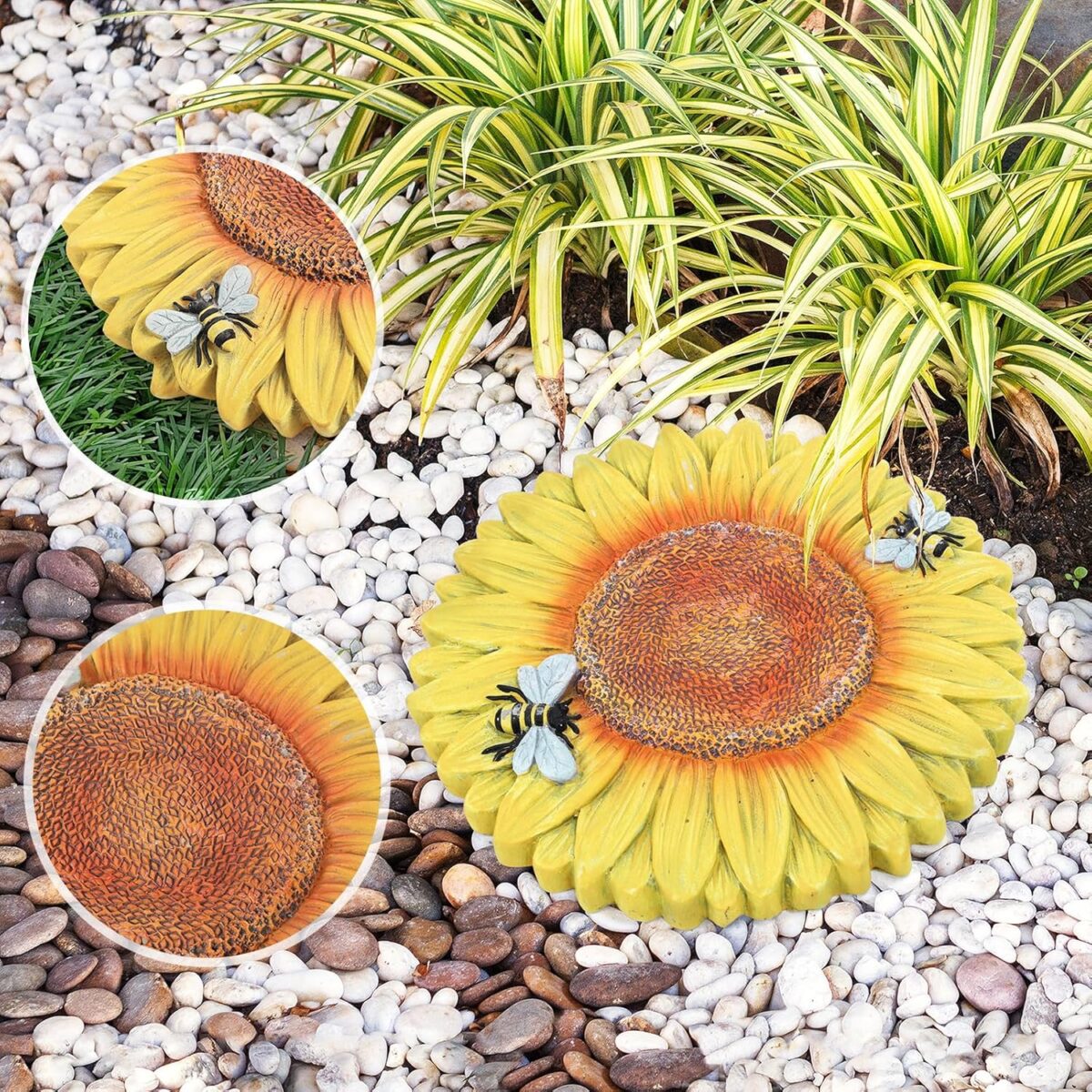 DAMEING Sunflower Stepping Stones Outdoor Garden Decoration, 2 Pack Paving Stones Kit for Outside Patio Landscape Yard Walkway Path, Anniversary Housewarming Birthday Gift, Indoor Decoation - Image 3