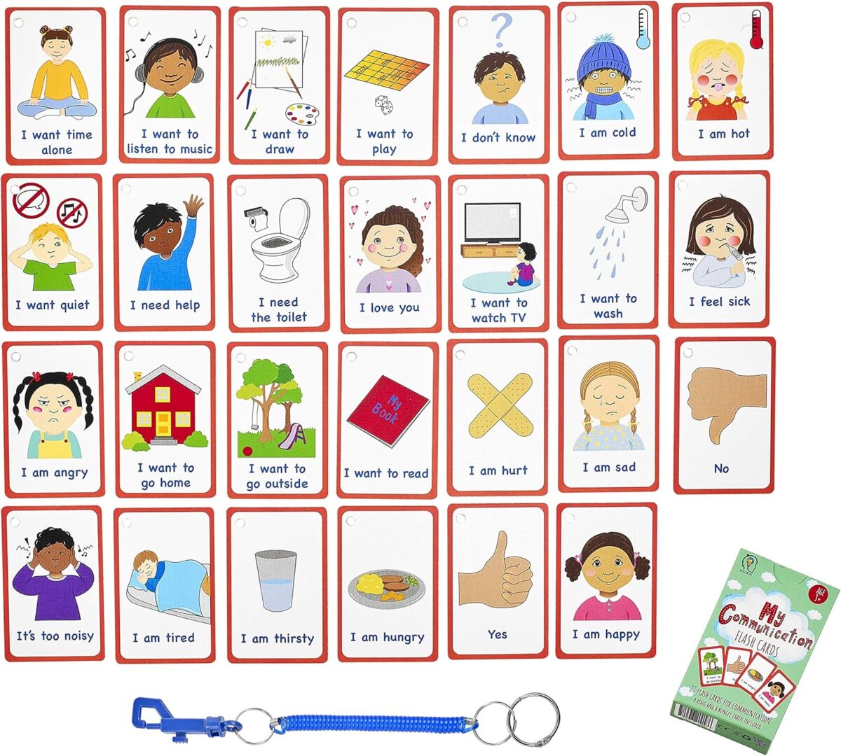 Special Needs My Communication Cards for Special Ed, Speech Delay Non Verbal Children and Adults with Autism 27 Flash Cards for Visual aid or cue Cards - Image 2