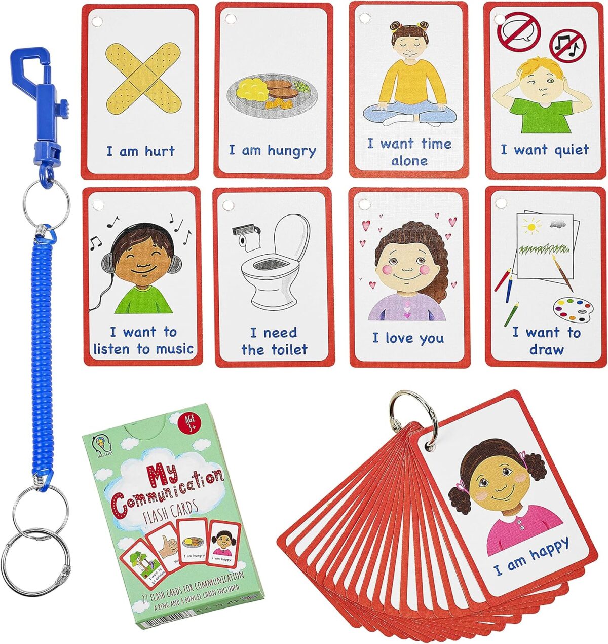Special Needs My Communication Cards for Special Ed, Speech Delay Non Verbal Children and Adults with Autism 27 Flash Cards for Visual aid or cue Cards - Image 1