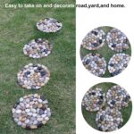 Garden Stepping Stones Outdoor,Pebble Stepping Stones for Garden Walkway,Decoration Polished River Rock for Yard, Pathway,Landscaping, 9 inch Round Decorative Stone Sheet Set 6pcs - Image 6