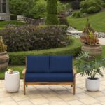 Arden Outdoor Loveseat Cushion Set, 48 x 24, Water Repellent, Fade Resistant, Cushion Set for Couch, Bench, and Swing 48 x 24, Sapphire Blue Leala - Image 2