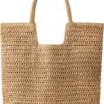 Straw Beach Bags for Women - Summer Woven Tote Bag Shoulder Handbags, Large Beach Bag for Women for Holiday