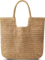 Straw Beach Bags for Women - Summer Woven Tote Bag Shoulder Handbags, Large Beach Bag for Women for Holiday
