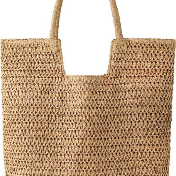 Straw Beach Bags for Women - Summer Woven Tote Bag Shoulder Handbags, Large Beach Bag for Women for Holiday