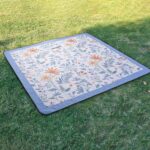 Picnic Blankets 79"x79" Extra Large Outdoor Blanket Beach Blanket Waterproof SandProof Picnic Mat Washable Foldable Portable for Grass Lawn Beach Camping (White with Flowers) - Image 7