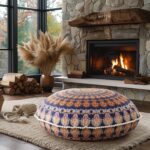 Codi Meditation Floor Pillows Set of 2, Round Large Pillow Seating for Adults, Bohemian Mandala Circle Floor Cushion for Outdoor Fireplace Yoga Living Room, 32 Inch, Yellow Memory Foam Added - Image 9