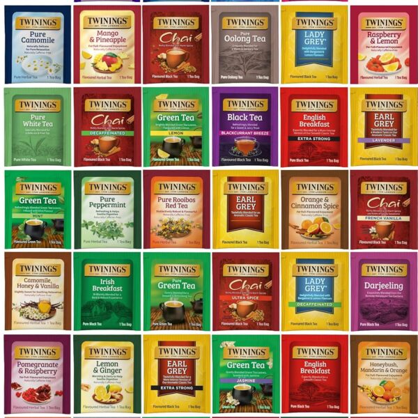 Twinings Tea Bags Variety Collection (Pack of 40) with Honey Sticks