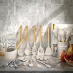 Umite Chef Silicone Kitchen Utensil Set, 34PCS Heat Resistant Kitchen Gadgets and Tools With Grater, Wood Handles for Nonstick Cookware - Image 3