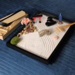 Zen Garden Kit 11x8in. Beautiful Japanese Decor Mini Rock Feature Gift Set for Home, Office Desk. Zen Sand Garden, 6 Tools, 15 Accessories. Sand Tray Therapy Desktop Meditation Room - Image 3