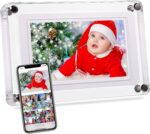 Frameo 5 Inch WiFi Digital Picture Frame - Acrylic Digital Video Frame, 32GB Memory, 1280x800 IPS LCD Touch Screen Electronic Photo Frame, Instant Wireless Share Photos from Anywhere