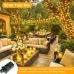 66Ft 200 LED Fairy Lights Plug in, Waterproof String Lights Outdoor 8 Modes Christmas Light Bedroom Decor, Twinkle Lights for Girl's Room Garden Halloween Christmas Decorations (Warm White) - Image 4