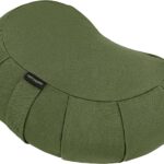 Retrospec Sedona Zafu Meditation Cushion Filled w/Buckwheat Hulls - Yoga Pillow for Meditation Practices - Machine Washable 100% Cotton Cover & Durable Carry Handle; Crescent, Basil