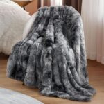 Bedsure Fluffy Throw Blanket Gifts for Women Men, Soft Fleece Sherpa Cozy Fuzzy Plush Warm Minky Thick Faux Fur Throw for Couch, Bed, Home Living Room Decor Spring Blanket Gifts for Mom Dad, Grey - Image 6