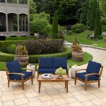 Arden Outdoor Loveseat Cushion Set, 48 x 24, Water Repellent, Fade Resistant, Cushion Set for Couch, Bench, and Swing 48 x 24, Sapphire Blue Leala - Image 3