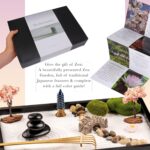 Zen Garden Kit 11x8in. Beautiful Japanese Decor Mini Rock Feature Gift Set for Home, Office Desk. Zen Sand Garden, 6 Tools, 15 Accessories. Sand Tray Therapy Desktop Meditation Room - Image 6