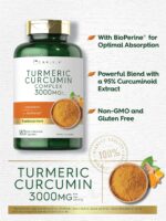 Carlyle Turmeric Curcumin Supplement | 3000mg 180 Capsules | with Black Pepper, Curcuminoids and Bioperine | Non-GMO, Gluten Free - Image 3