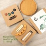 Japanese Zen Garden Kit for Desk - Premium Sand Garden - Mini Zen Décor Office Desktop Accessories - Bamboo Crafted Meditation Therapy Tray - Gift Set - 4 Stamp Spheres Natural Rake Custom Holder - Image 8