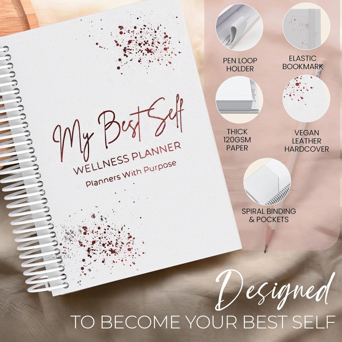 Wellness Journal – Daily Self Care Lifestyle Planner to Support Physical, Mental, & Emotional Health – Guided Prompts Self Love Diary to Practice Gratitude, Reflection, and Goals - Image 4