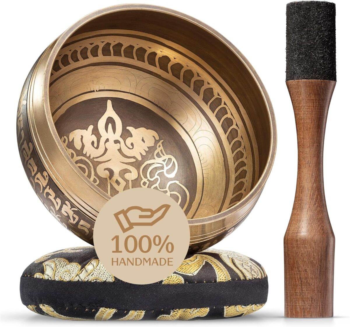 Tibetan Singing Bowl Set – Authentic Hand-Tuned Sound Bowl for Meditation – Complete Meditation Bowl Kit with Cushion, Mallet & Guide – Perfect Tibetan Bell for Yoga, Relaxation, & Sound Healing - Image 1