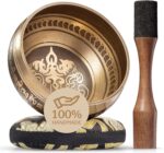 Tibetan Singing Bowl Set – Authentic Hand-Tuned Sound Bowl for Meditation – Complete Meditation Bowl Kit with Cushion, Mallet & Guide – Perfect Tibetan Bell for Yoga, Relaxation, & Sound Healing