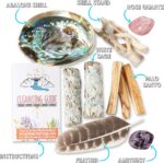 Home Cleansing & Smudging Kit with White Sage, Palo Santo, Abalone & Stand, Smudge Feather & Guide - Smudge Kit with Sage Smudge Sticks - Image 2