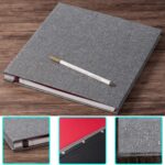 Photo Album Self Adhesive 3x5 4x6 5x7 6x8 8x10 8.5x11 11x10.6 Magnetic Scrapbook Length 11x10.6 Inch 40 Pages Linen Cover DIY Photo Album with A Metallic Pen and DIY Accessories(Gray) - Image 3