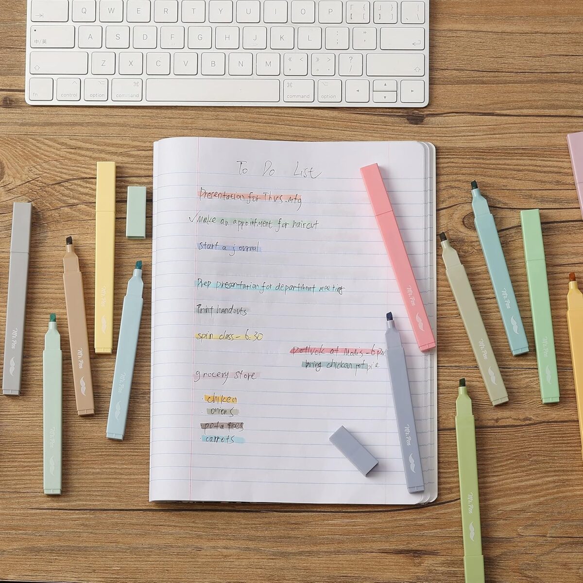 Mr. Pen- Aesthetic Highlighters, 20 pcs, Chisel Tip, Pastel Colors, No Bleed Bible Highlighter Pastel,Assorted Colors, Christmas Gifts - Image 9
