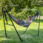 Sunnydaze Universal Double Hammock Stand Only - 550-Pound Capacity - Heavy-Duty Hammock Stand for Outside - Fits 9 to 14 Foot Hammocks - Black - Image 3