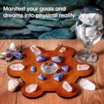 Curawood Crystal Grid Board for Stones - 10" Diameter Metatron's Cube Sacred Geometry Board - Amplify the Power of Your Crystals - Chakra Grid Plate, Altar Decor - Cubo de Metatron - Image 4