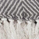 DII Modern Zig Zag Throw Blanket Woven Cotton, Hand-Knotted 2.5" Fringe, 50x60, Natural - Image 6