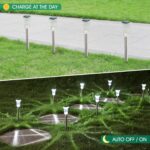 Solar Outdoor Lights, 10 Pack Waterproof Stainless Steel Solar Stake Lights for Pathway Garden Yard Path Walkway Driveway Lawn Patio Outside Decor, Cool White - Image 6
