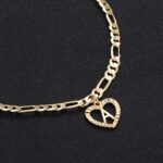 YANODA Initial Ankle Bracelets for Women 14K Gold Plated Layered Figaro Chain Letter Initial Anklets Handmade Layered Heart Ankle Bracelets Personalized Jewelry for Women - Image 4