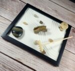 Zen Sand Garden for Desk with Rake, Rocks and Figures (Medium) - Image 2