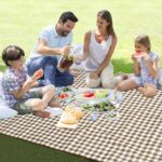 Picnic Blanket Outdoor Extra Large Picnic Mat 80"X60" Camping Blanket Beach Blanket Foldable Waterproof Sand Mat Hiking Travel Family Concerts(Brown) - Image 6
