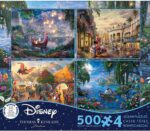 Ceaco - 4 in 1 Multipack - Thomas Kinkade - Disney Dreams Collection - Tangled, Mickey and Minnie Mouse, Dumbo, & The Little Mermaid - (4) 500 Piece Jigsaw Puzzles , Blue - Image 3