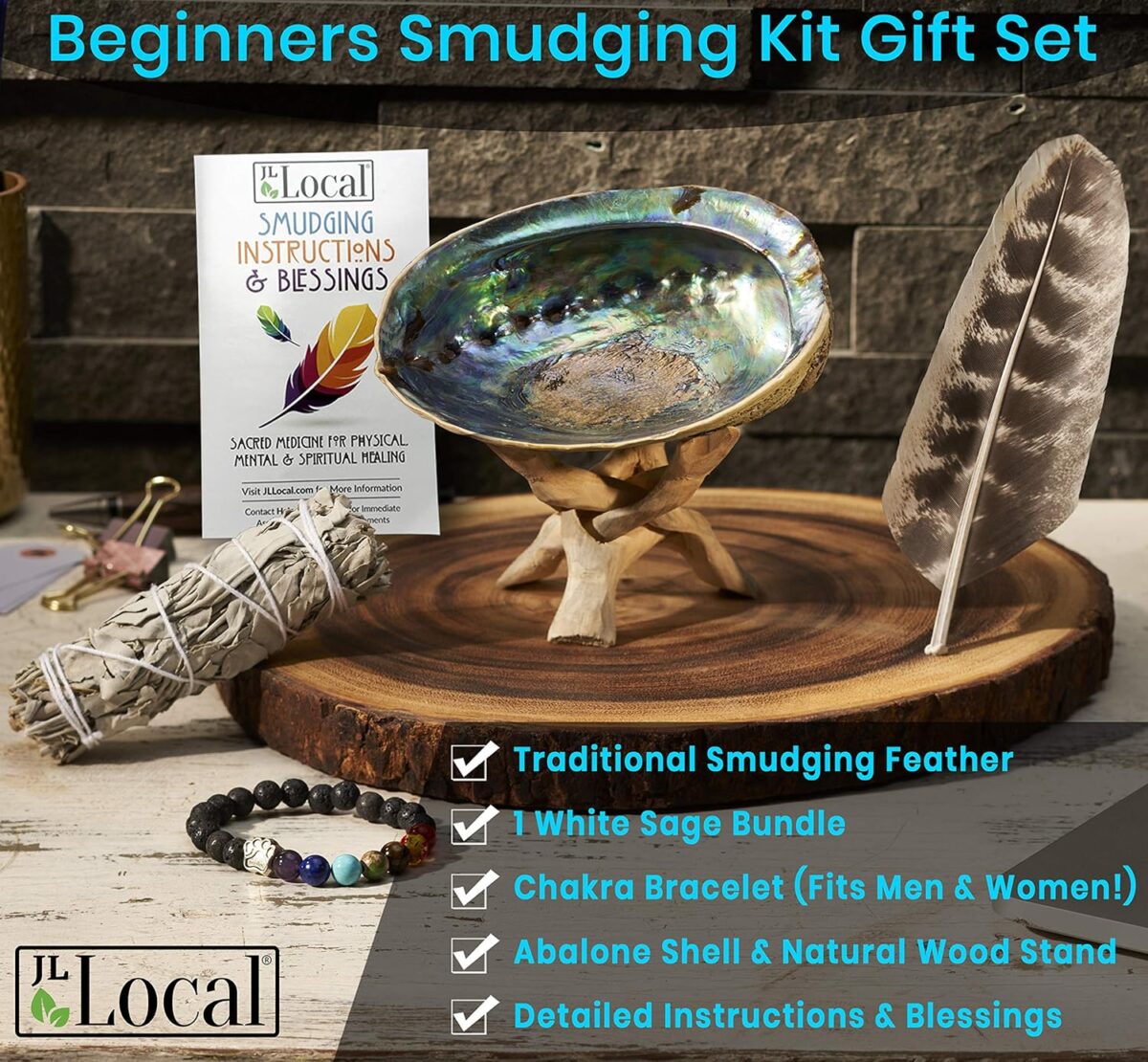 White Sage Smudging Kit Smudge Stick Gift Kit + Instructions & Blessings (Beginner's Kit) - Image 5
