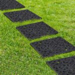 Pangda 8 Pcs 12 x 12 Inch Rubber Stepping Stone Outdoor for Garden Pathway Paver Outside Stepping Tile Heavy Duty Retro Decorative Pavers for Walkway Path Landscaping Yard Lawn(Black,Cross Square) - Image 7
